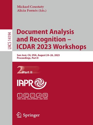 cover image of Document Analysis and Recognition – ICDAR 2023 Workshops